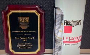 Cummins Filtration Wins AFS 2015 New Product of the Year Award